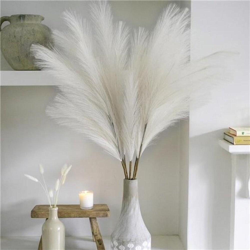 10 Stems Pampas Grass Decor - 38'' Faux Pampas Grass Decor Tall Pampas Grass